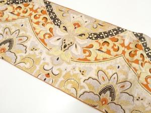 アンティーク　花更紗模様織り出し袋帯（材料）
